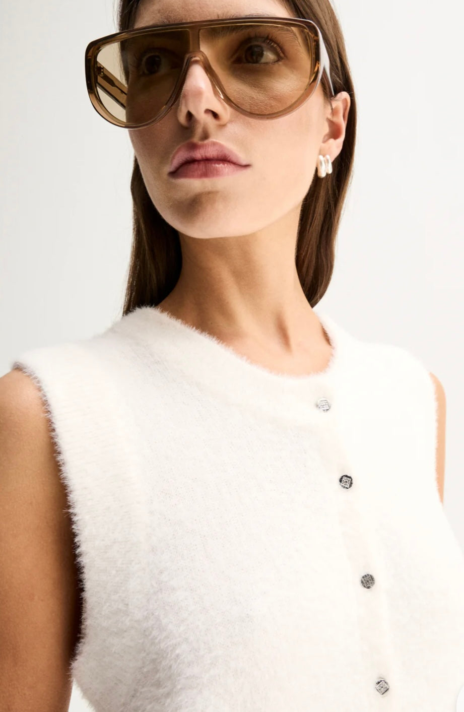 DUNES KNIT CARDIGAN - WHITE