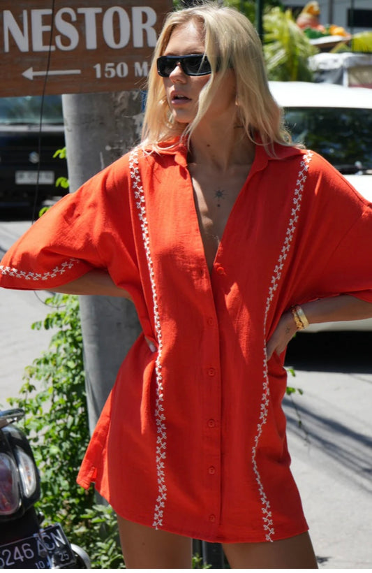 THE MIMI DRESS - Chilli