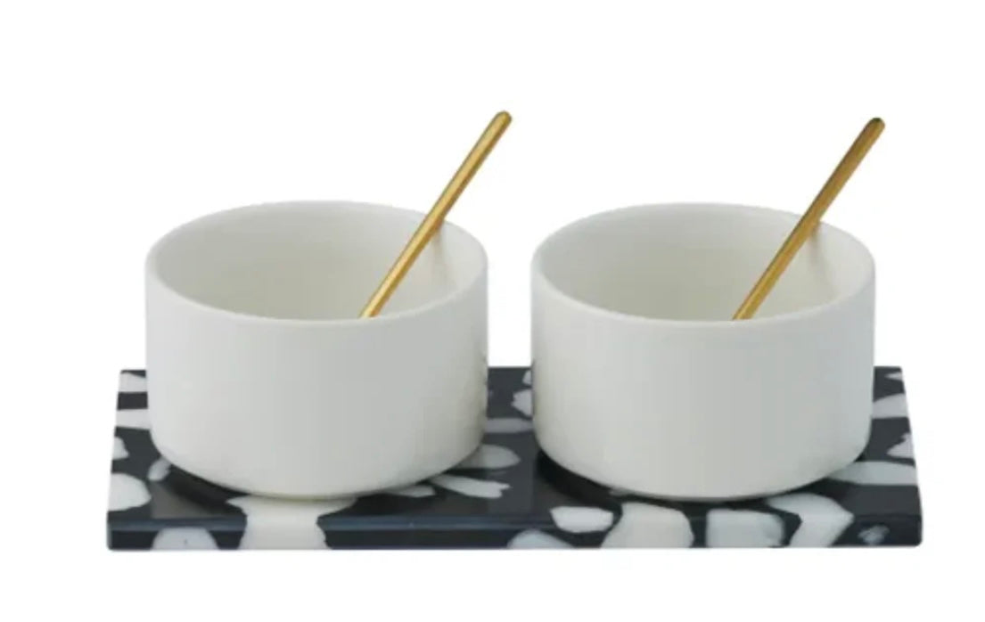 HIDE 5pc TERRAZZO SET - Black + White