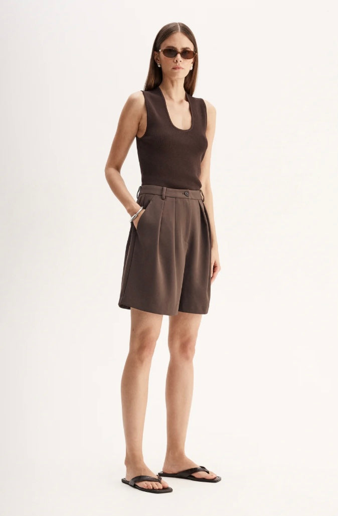 HAYES KNIT TOP - Chocolate