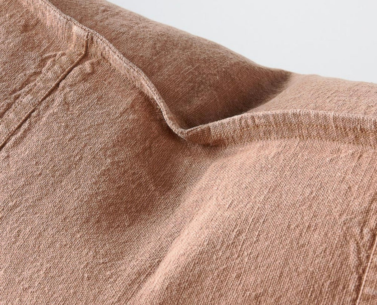 LUCA LINEN CUSHION- CLAY - FILLED CUSHION/ 50x50cm