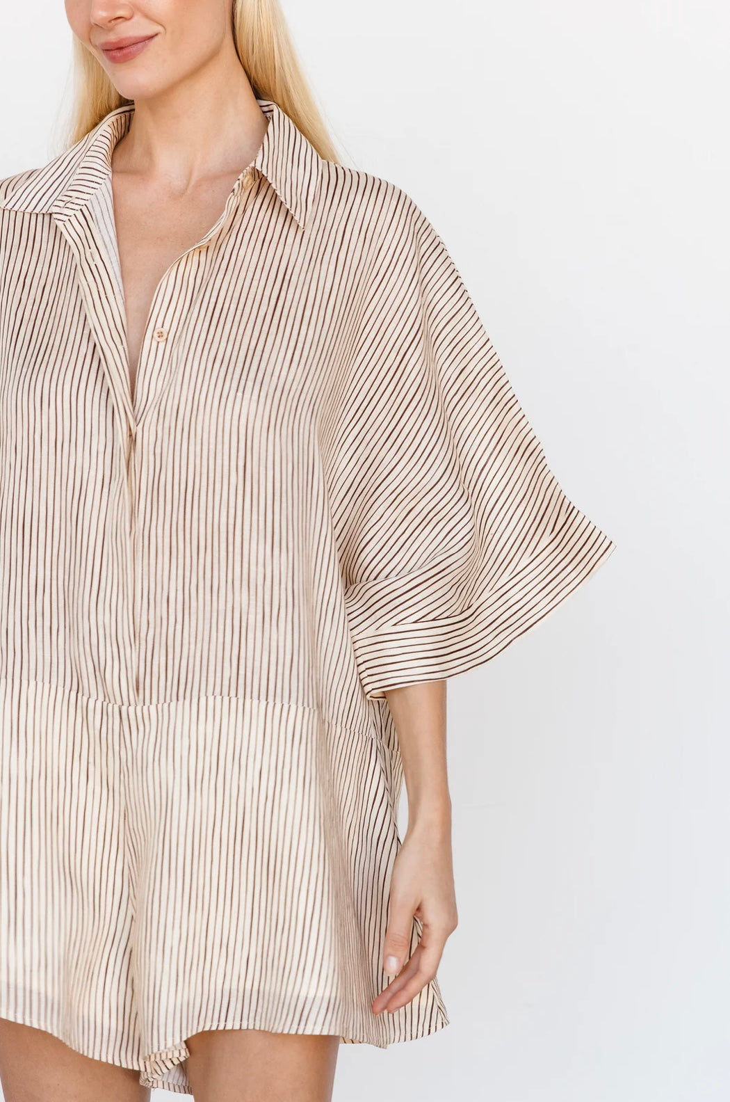 RAE PLAYSUIT - Cinnamon Stripe
