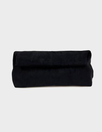 BECCA SUEDE CLUTCH - BLACK