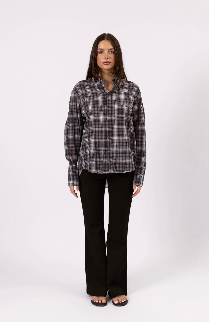 HARLOW CHECK SHIRT - BLACK