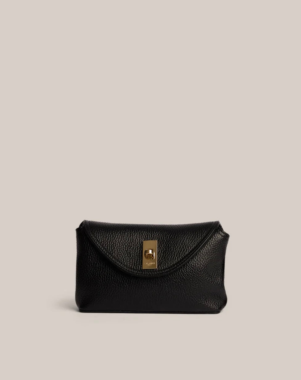 SLOANE MINI Black Cross Body Leather Clutch