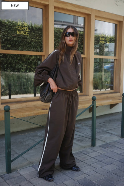 FIGHT NIGHT WINDBREAKER PANT - BROWN / CREAM