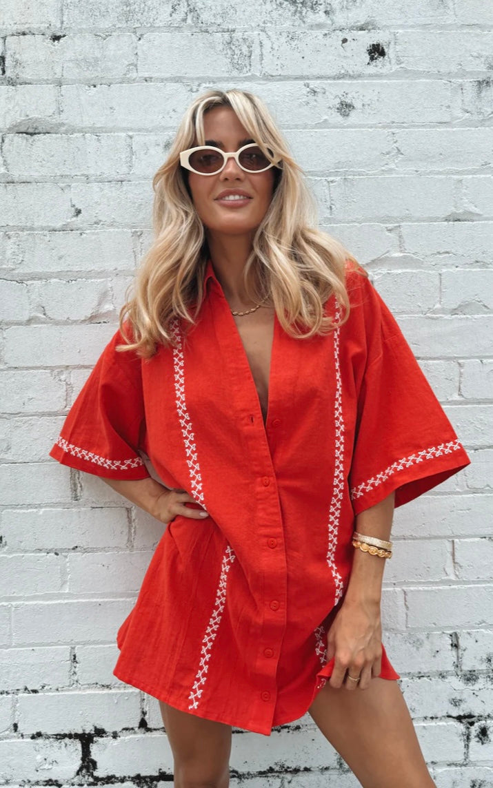 THE MIMI DRESS - Chilli