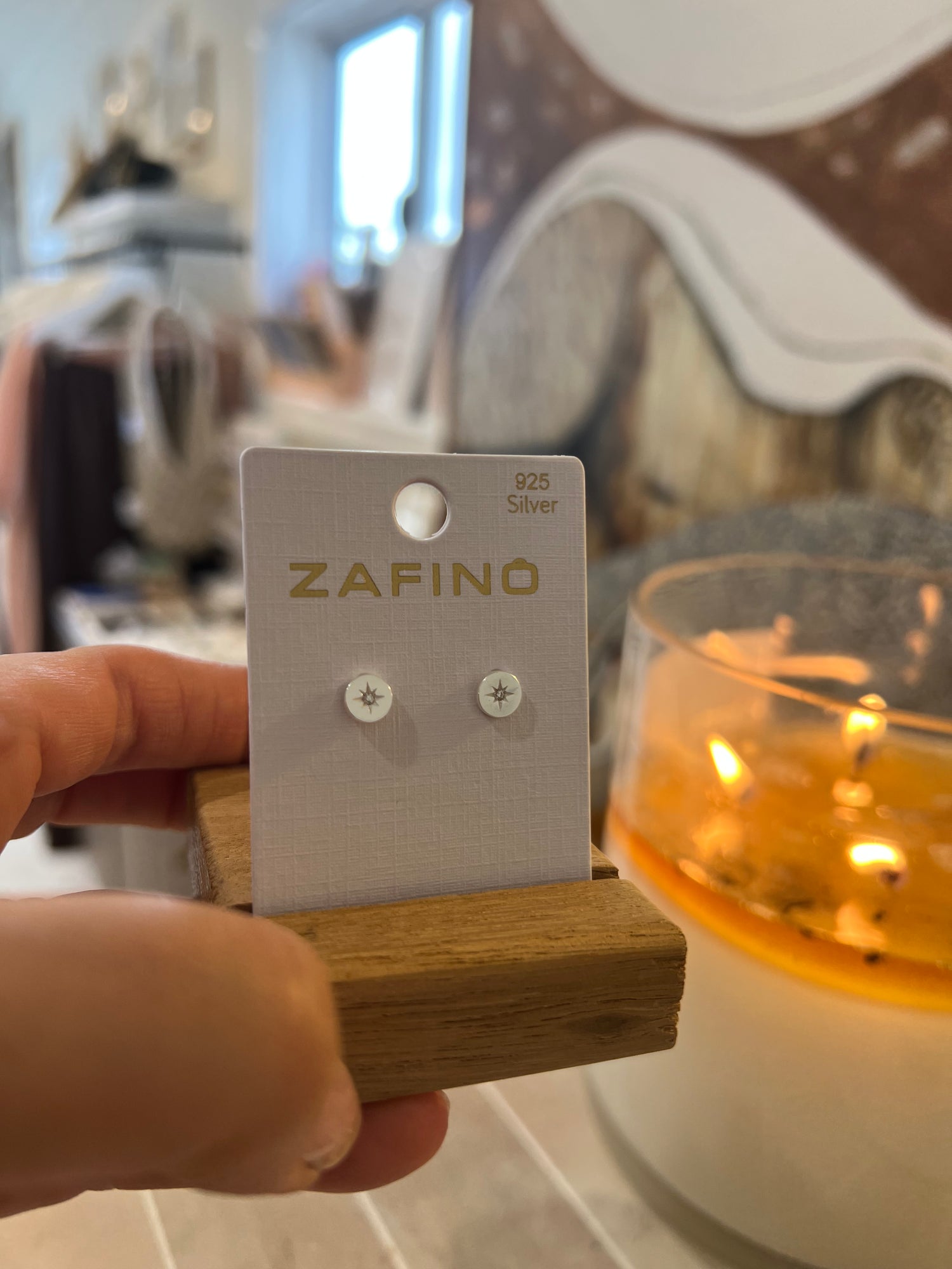 CRYSTAL DISC Stud Earring - Silver