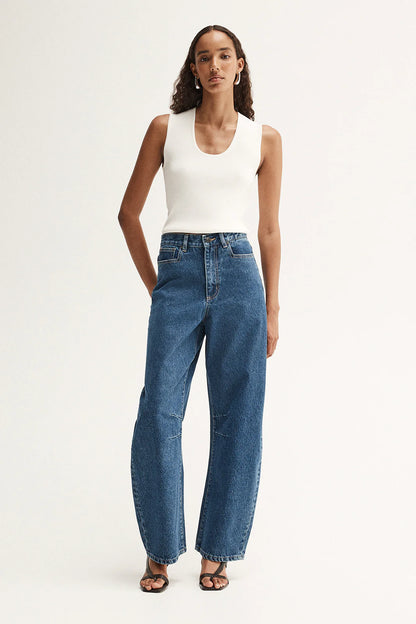 MASON BARREL JEAN - DARK INDIGO
