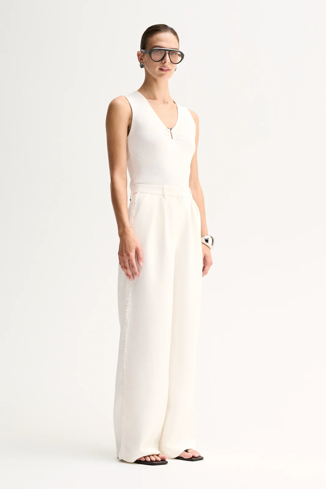 LINDSAY KNIT TOP - WHITE