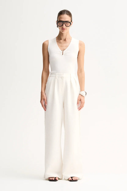 LINDSAY KNIT TOP - WHITE