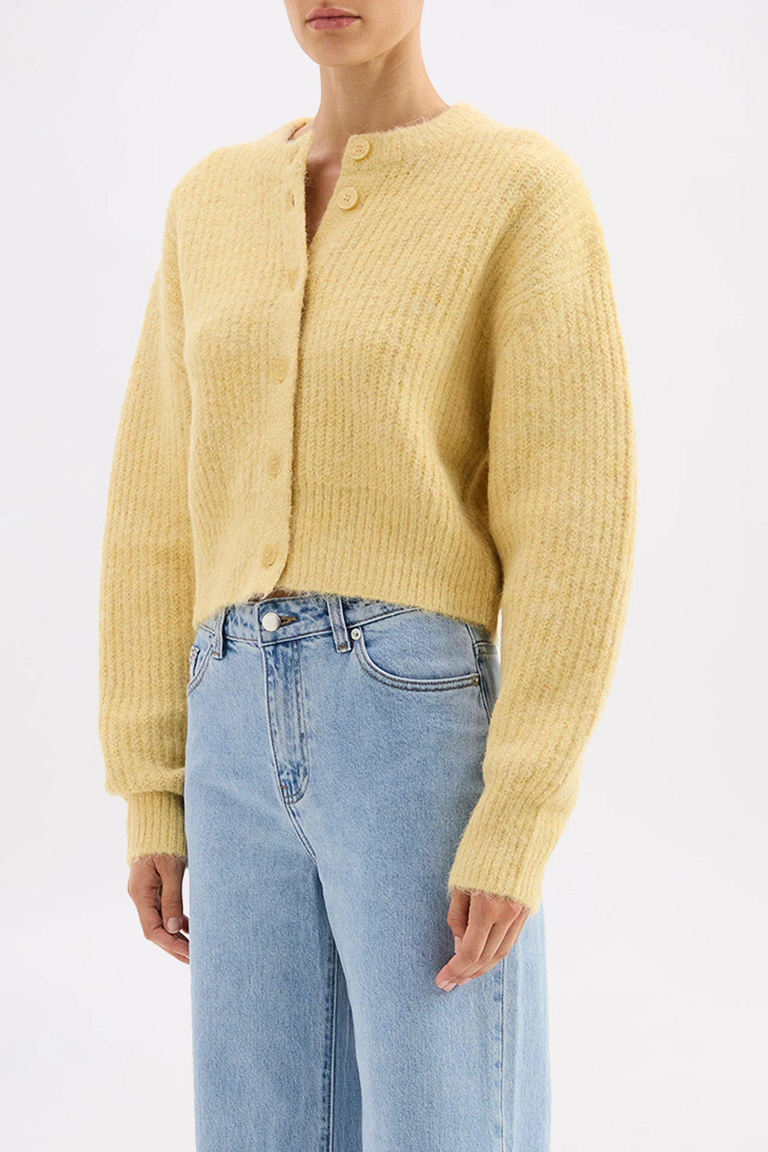 NIXON CROPPED CARDIGAN - BUTTER