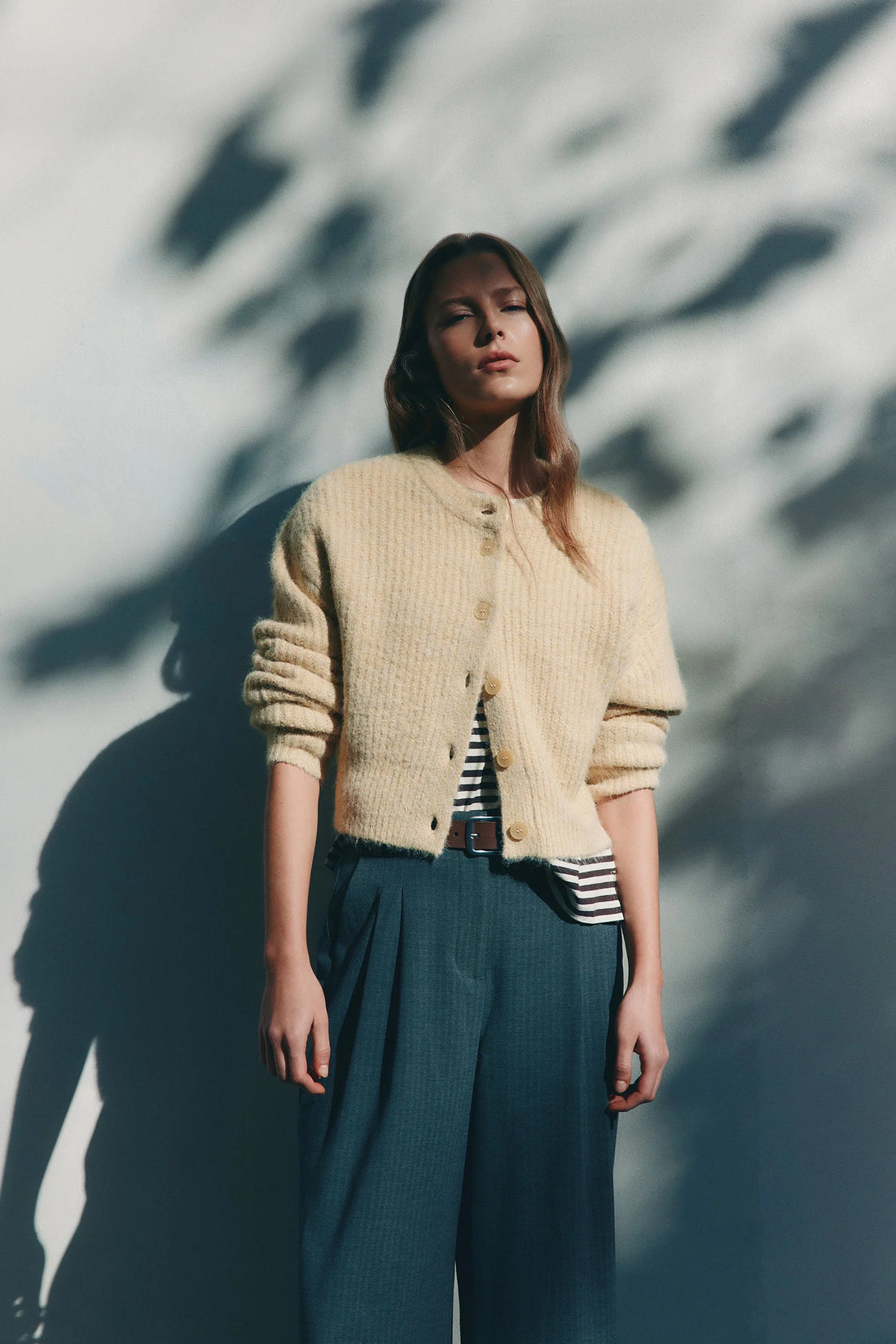 NIXON CROPPED CARDIGAN - BUTTER
