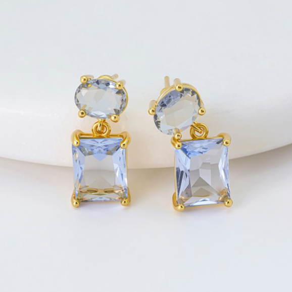 CARLA EARRINGS - BLUE GOLD