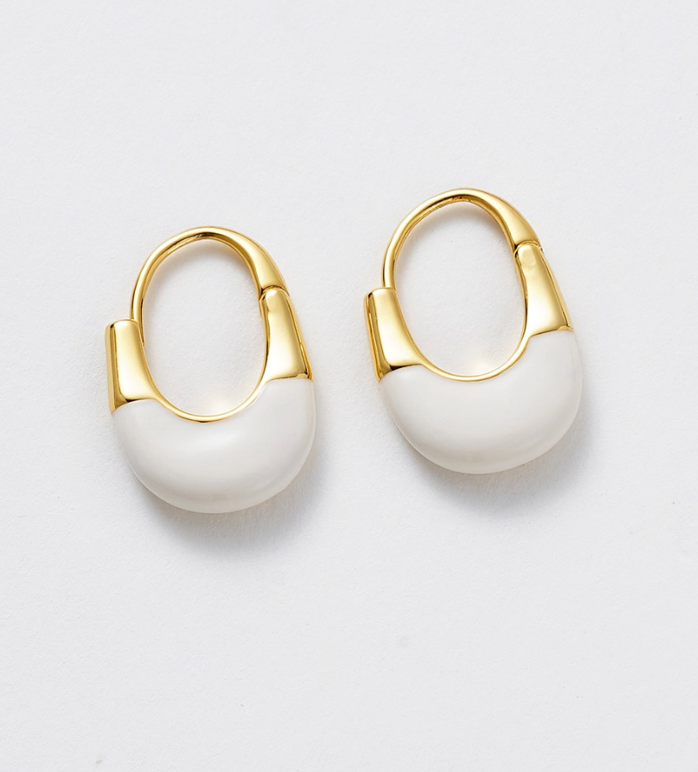 STEFI HOOP - WHITE / GOLD