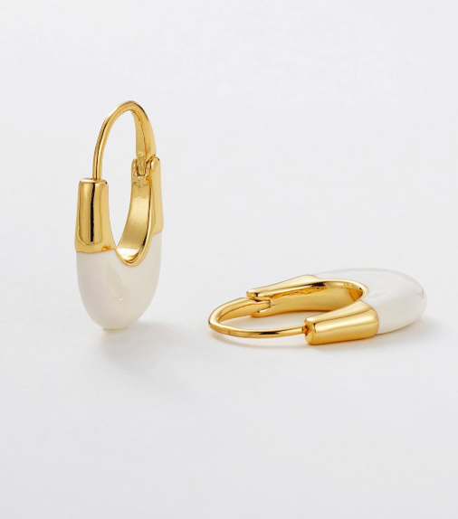 STEFI HOOP - WHITE / GOLD