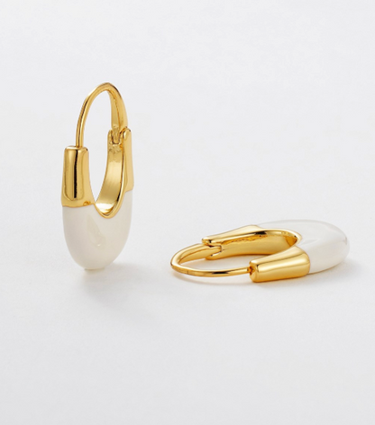 STEFI HOOP - WHITE / GOLD