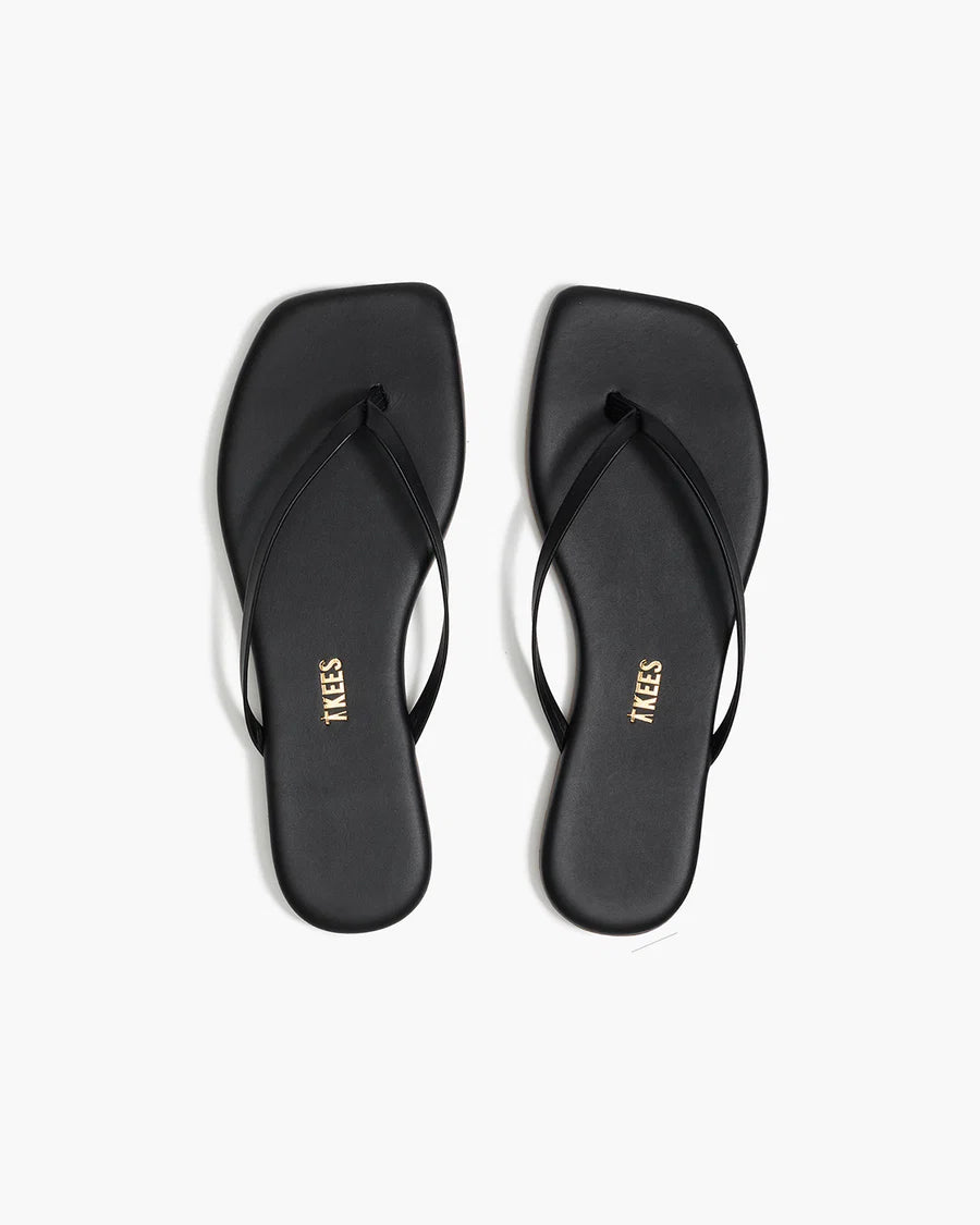 SQUARE TOE LILY FLIP FLOPS - NOIR/BLACK