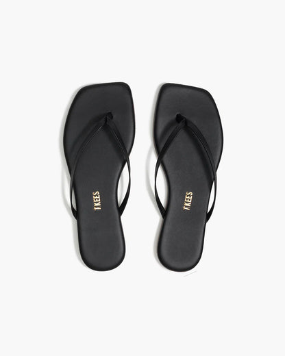 SQUARE TOE LILY FLIP FLOPS - NOIR/BLACK