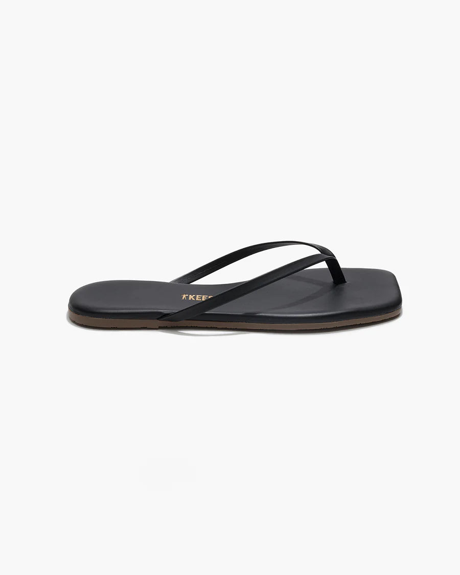 SQUARE TOE LILY FLIP FLOPS - NOIR/BLACK