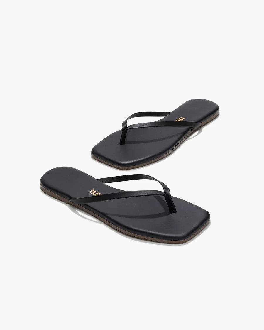 SQUARE TOE LILY FLIP FLOPS - NOIR/BLACK