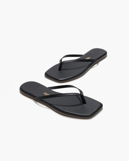 SQUARE TOE LILY FLIP FLOPS - NOIR/BLACK