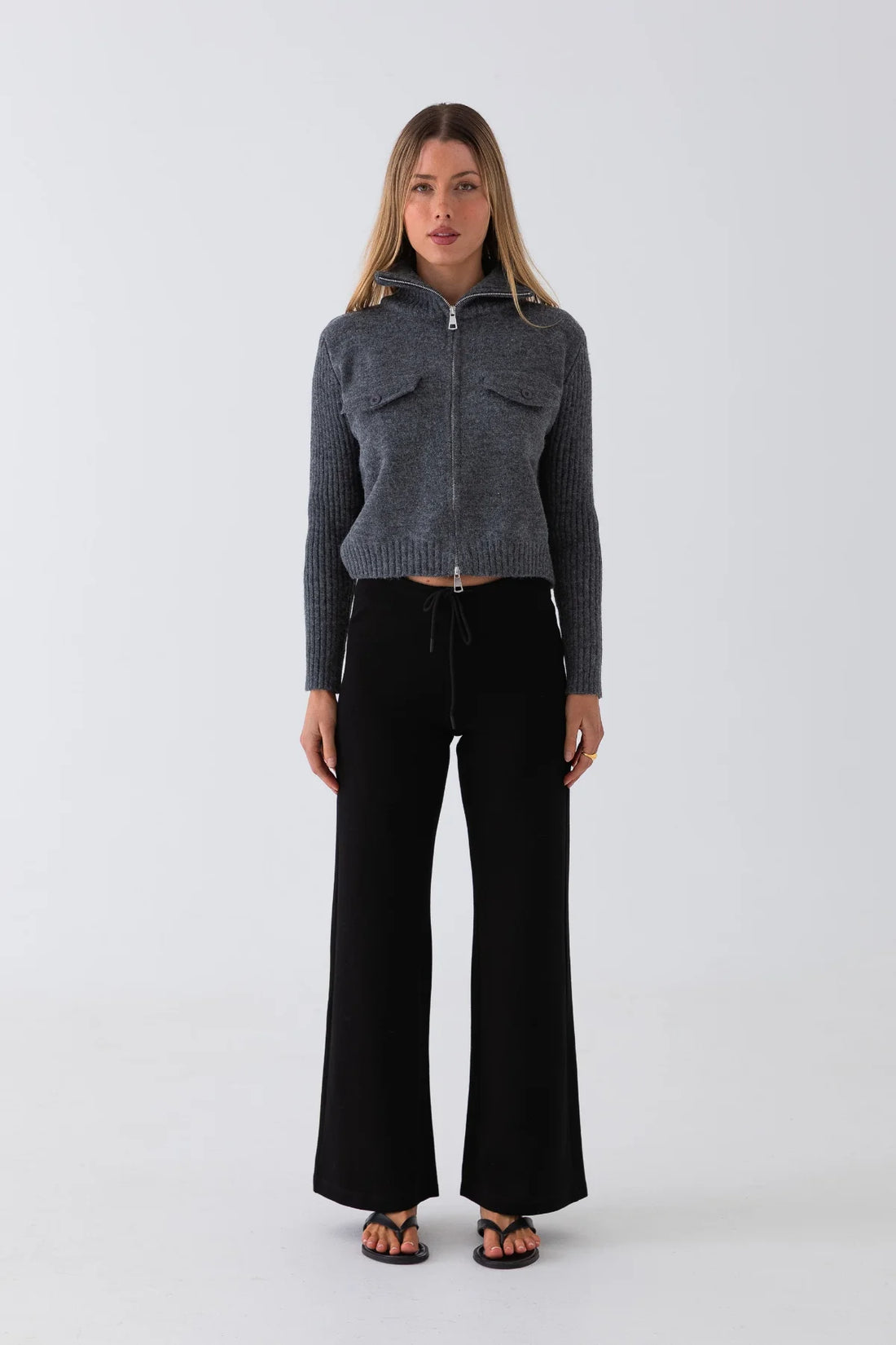 LANE JERSEY PANTS - BLACK