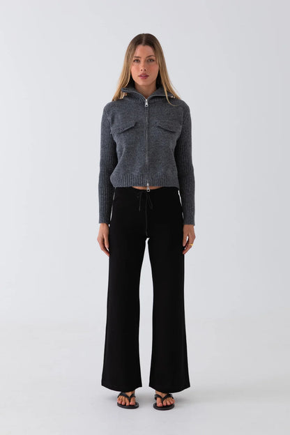 LANE JERSEY PANTS - BLACK