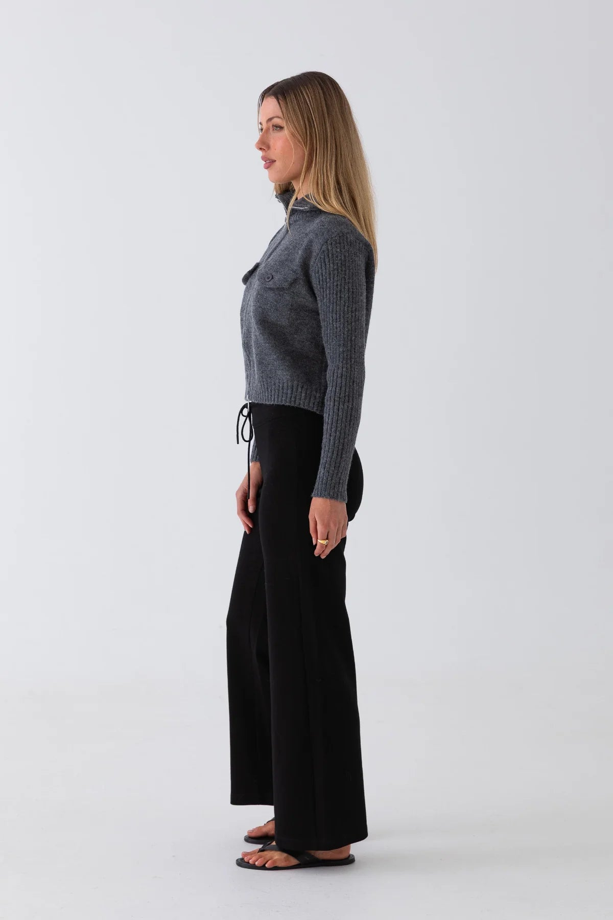 LANE JERSEY PANTS - BLACK