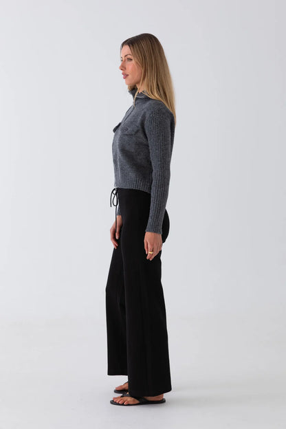 LANE JERSEY PANTS - BLACK