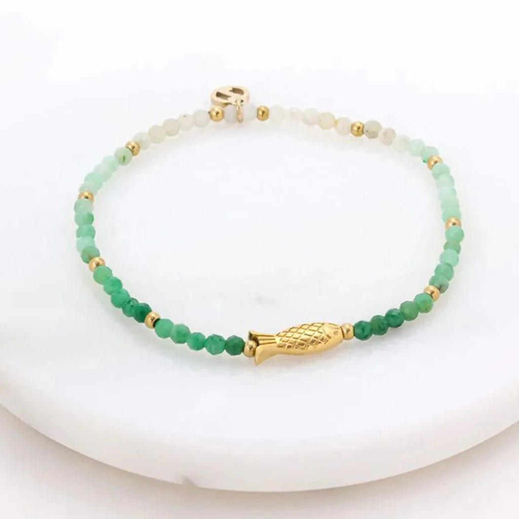 EMMA BRACELET- OLIVE/GOLD